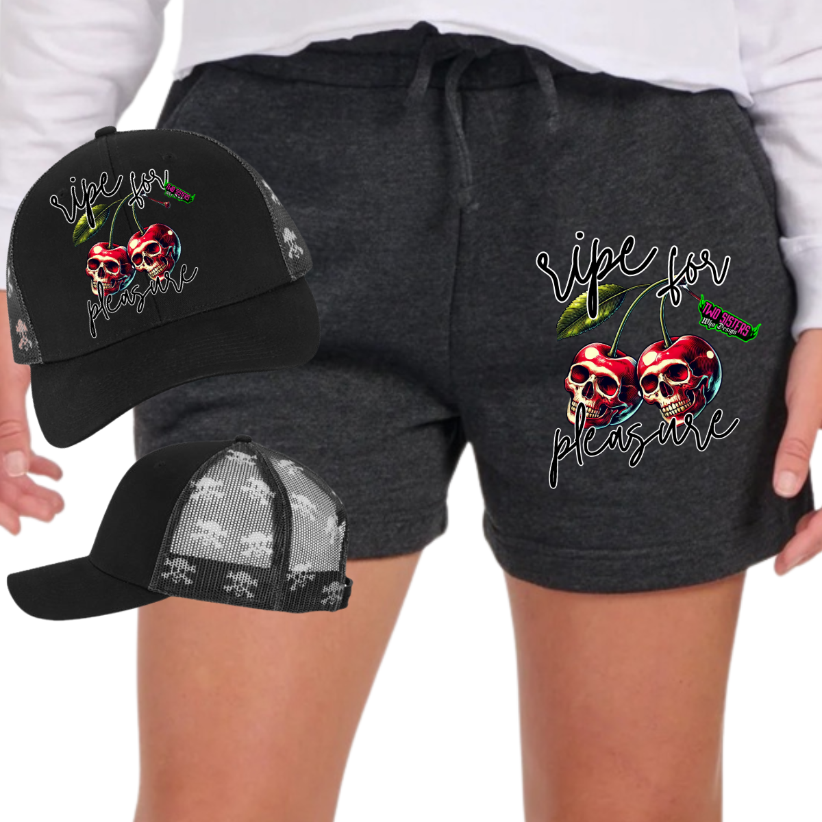 *EXCLUSIVE*Forbidden Fruit, Taste the Sin - Black Mineral Wash TShirt, Black Rocker Tank, Sweatshirt, Hoodie, or Zip Up Hoodie | Trucker Hat | Charcoal Shorts