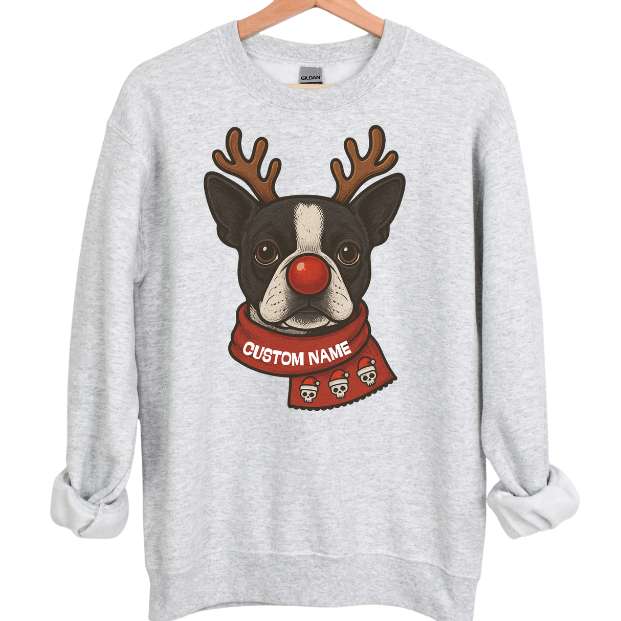 CUSTOM DOG REINDEER SWEATSHIRT