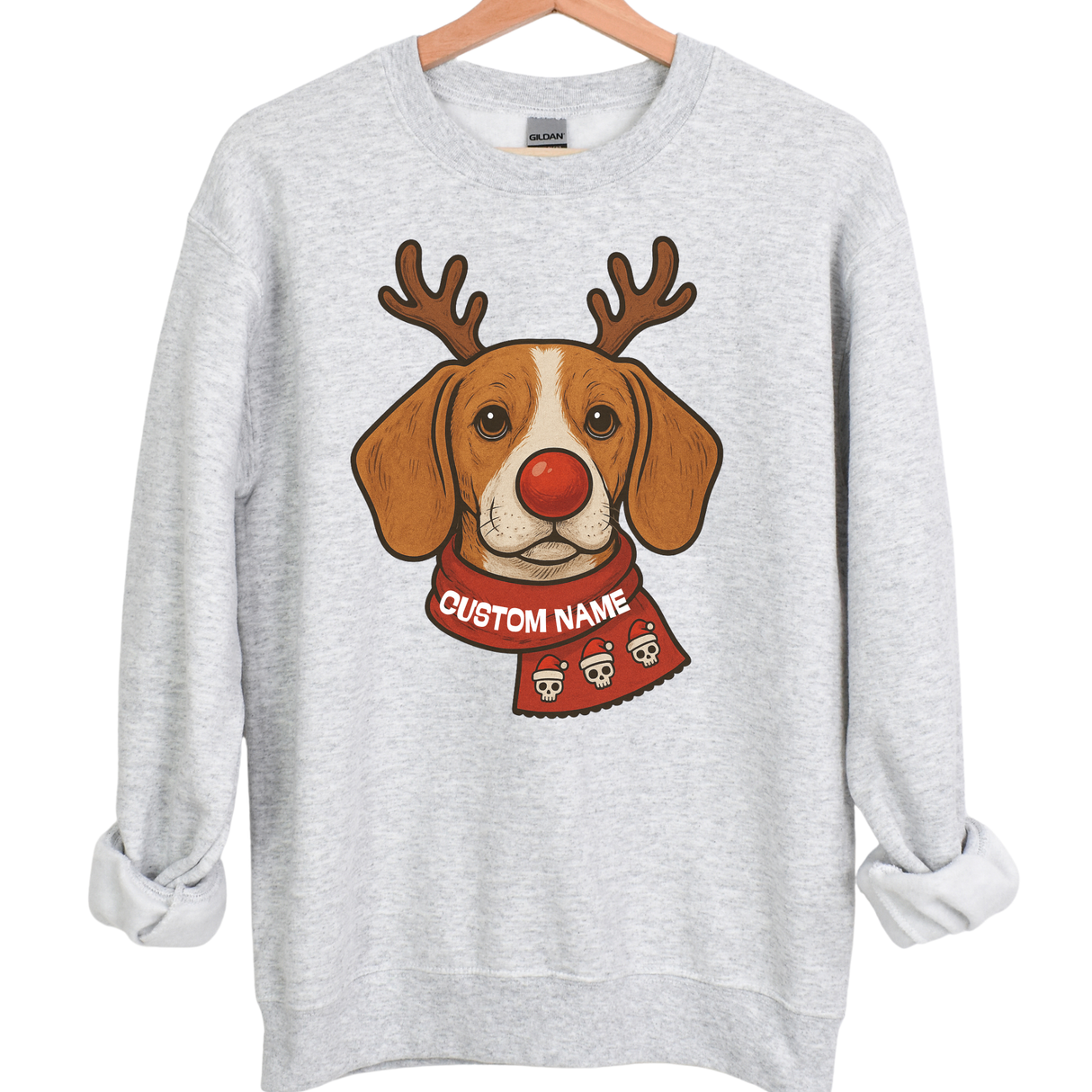 CUSTOM DOG REINDEER SWEATSHIRT