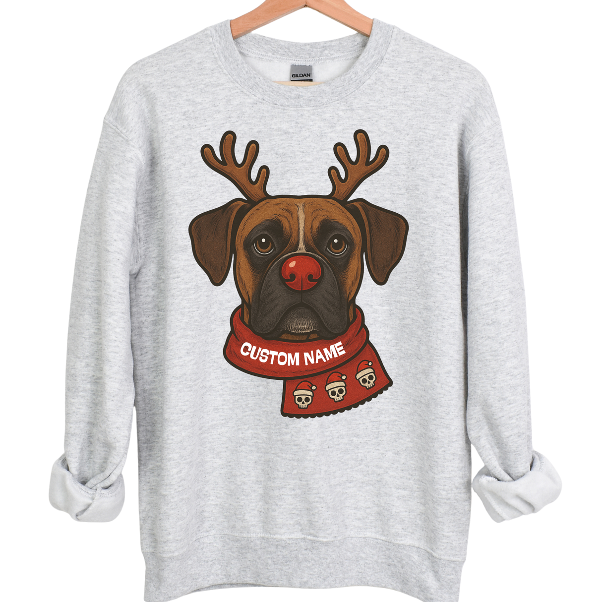 CUSTOM DOG REINDEER SWEATSHIRT