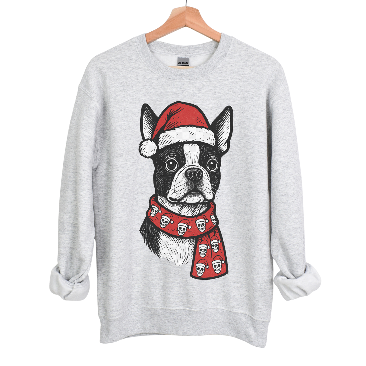 WINTER DOGS WITH SKULL/SANTA HAT SCARF