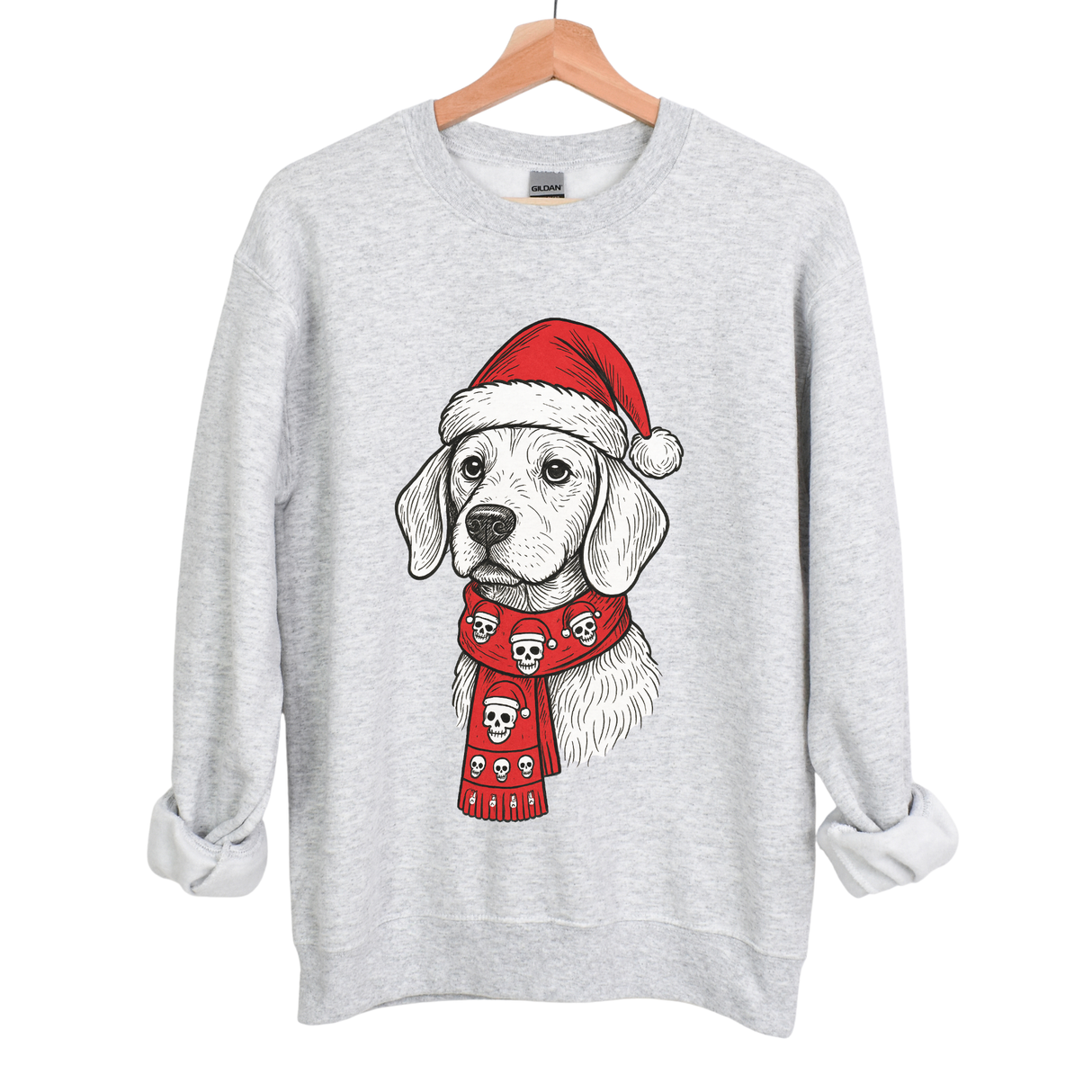 WINTER DOGS WITH SKULL/SANTA HAT SCARF