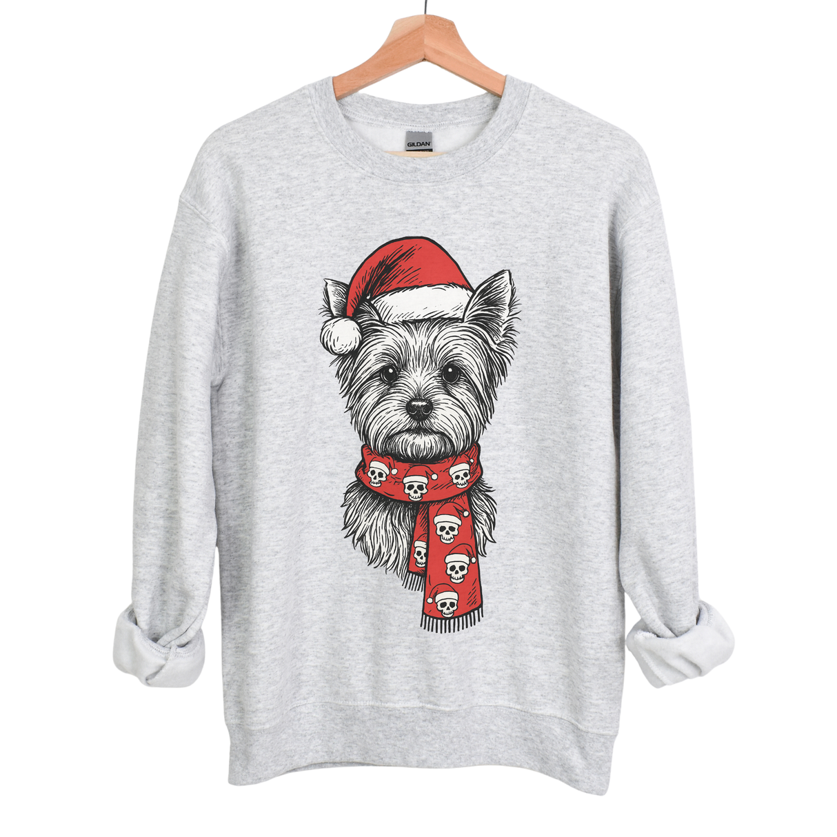 WINTER DOGS WITH SKULL/SANTA HAT SCARF