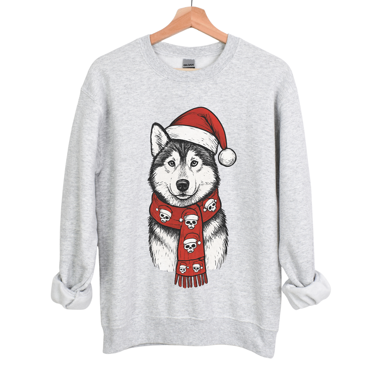 WINTER DOGS WITH SKULL/SANTA HAT SCARF