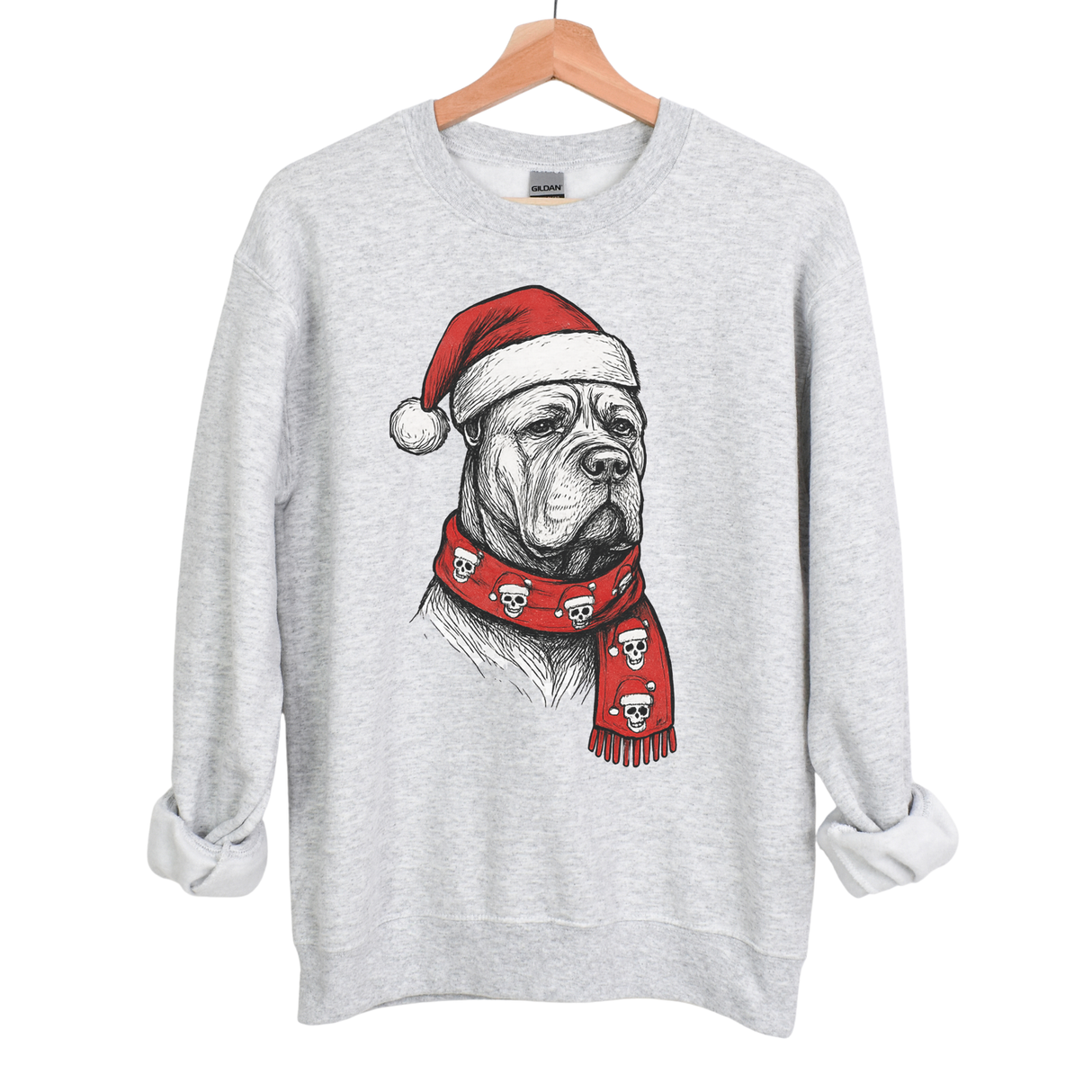 WINTER DOGS WITH SKULL/SANTA HAT SCARF