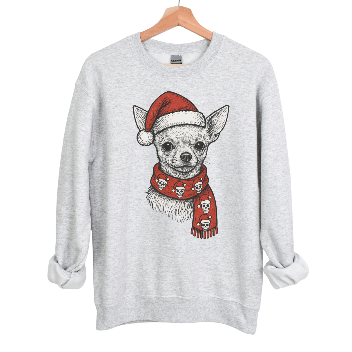 WINTER DOGS WITH SKULL/SANTA HAT SCARF