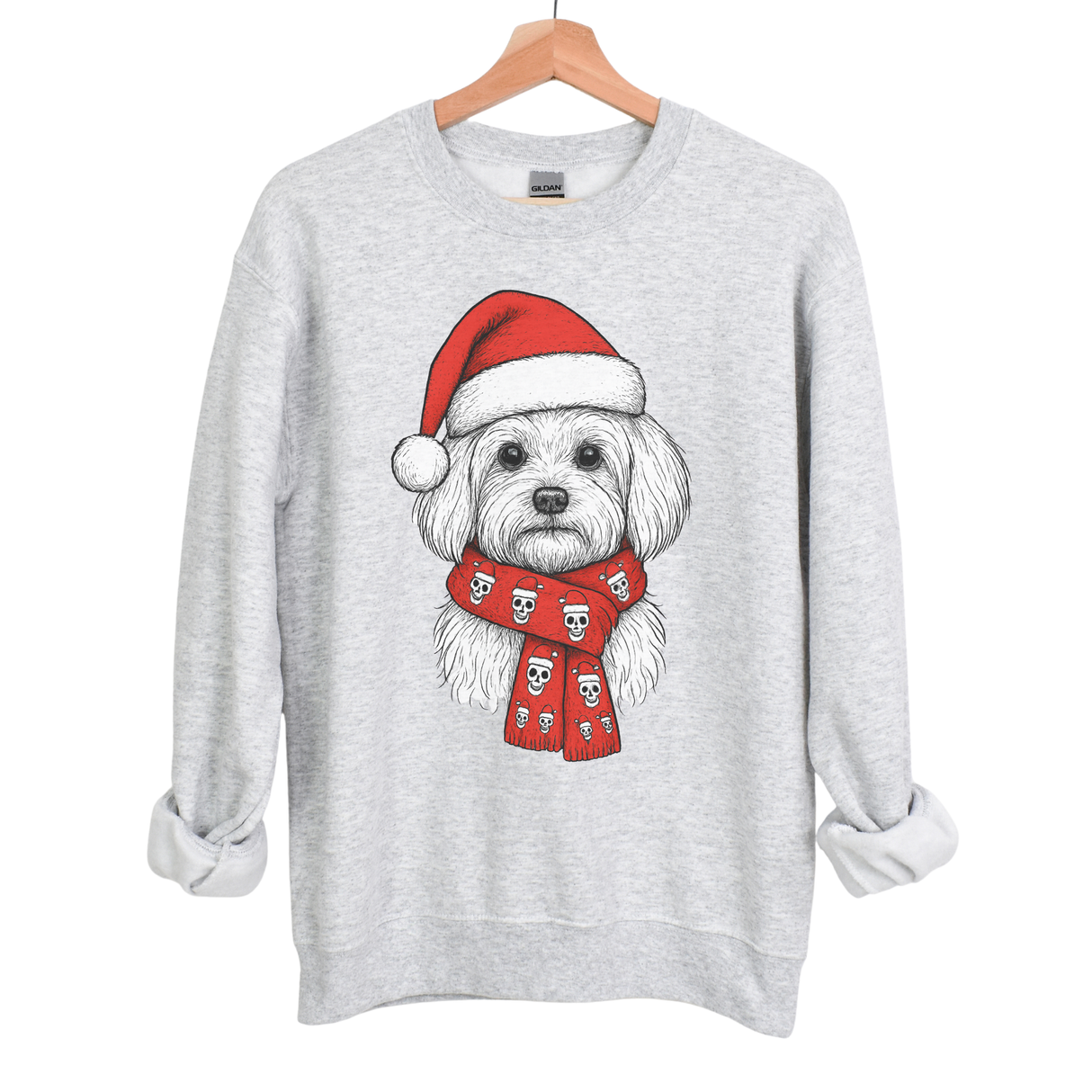 WINTER DOGS WITH SKULL/SANTA HAT SCARF