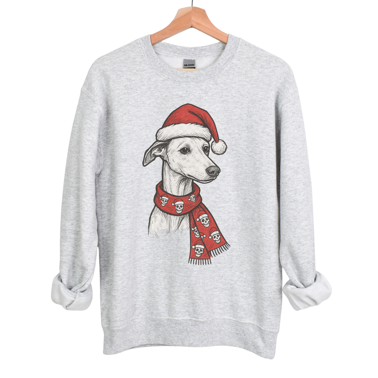 WINTER DOGS WITH SKULL/SANTA HAT SCARF