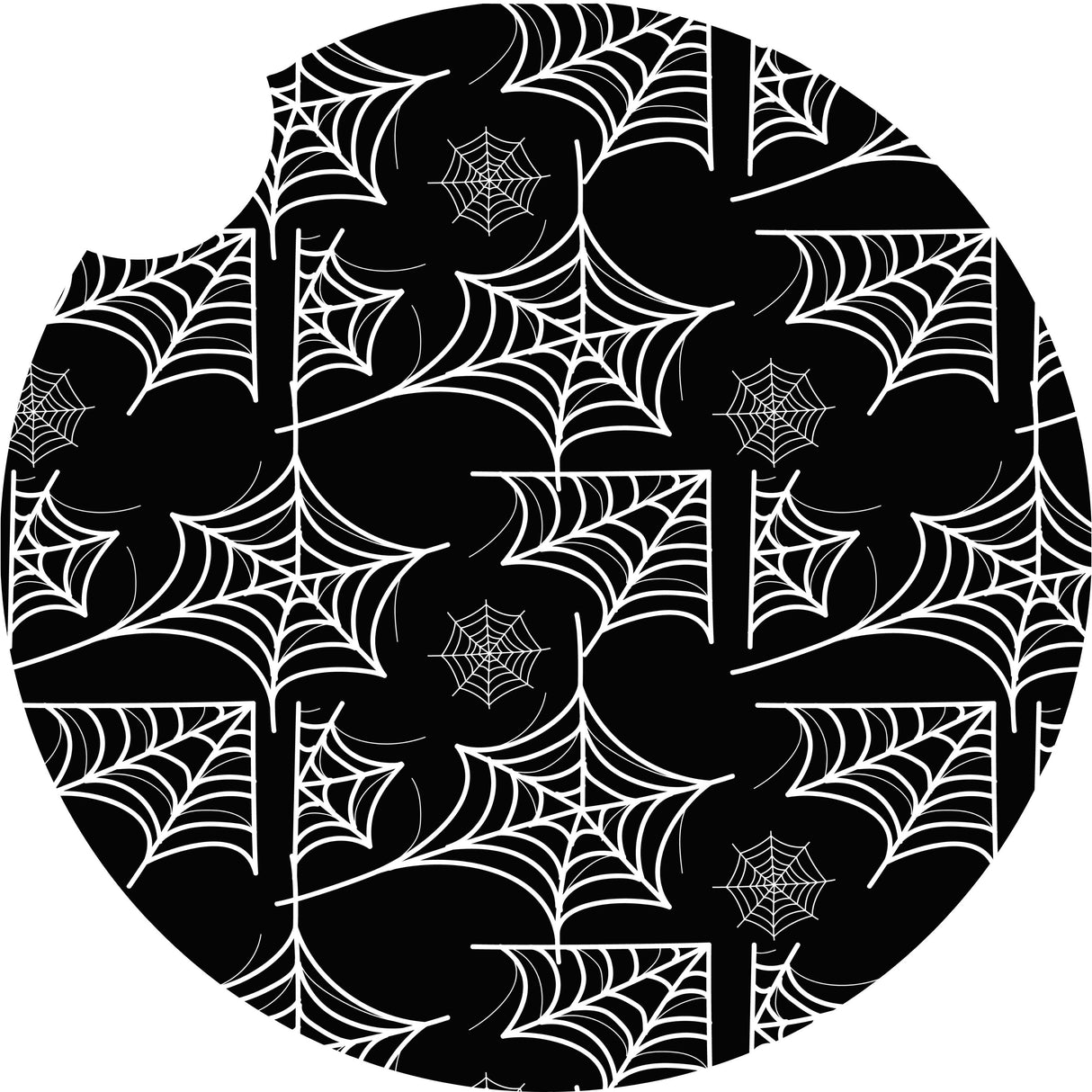 BLACK & WHITE SPIDER WEB 2.75" CAR COASTER