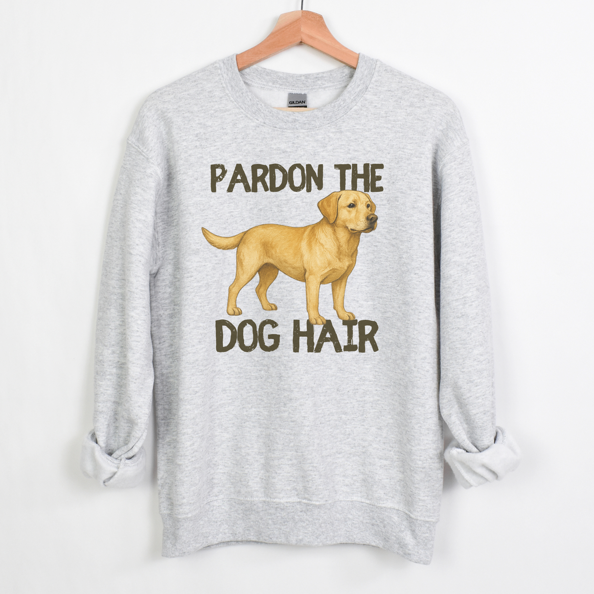 YELLOW LABRADOR PARDON THE DOG HAIR