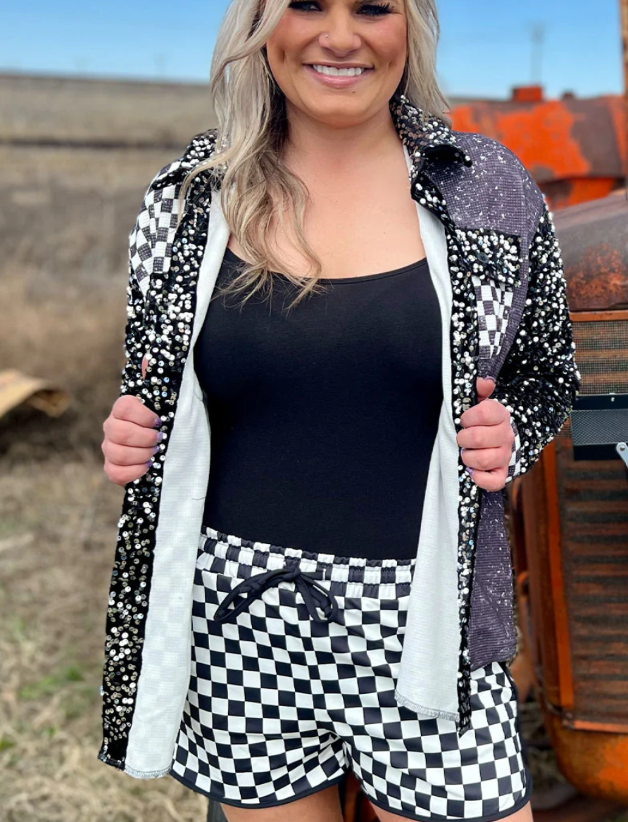 Stand Up Tall Black & Checkered Shorts