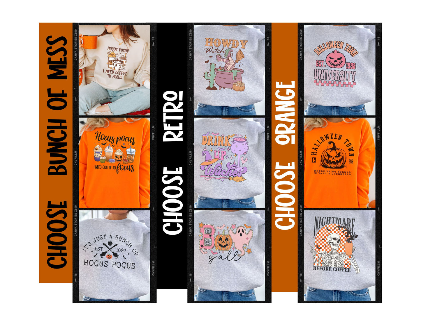 Bundle of THREE Halloween / Spooky Season Sweatshirts
