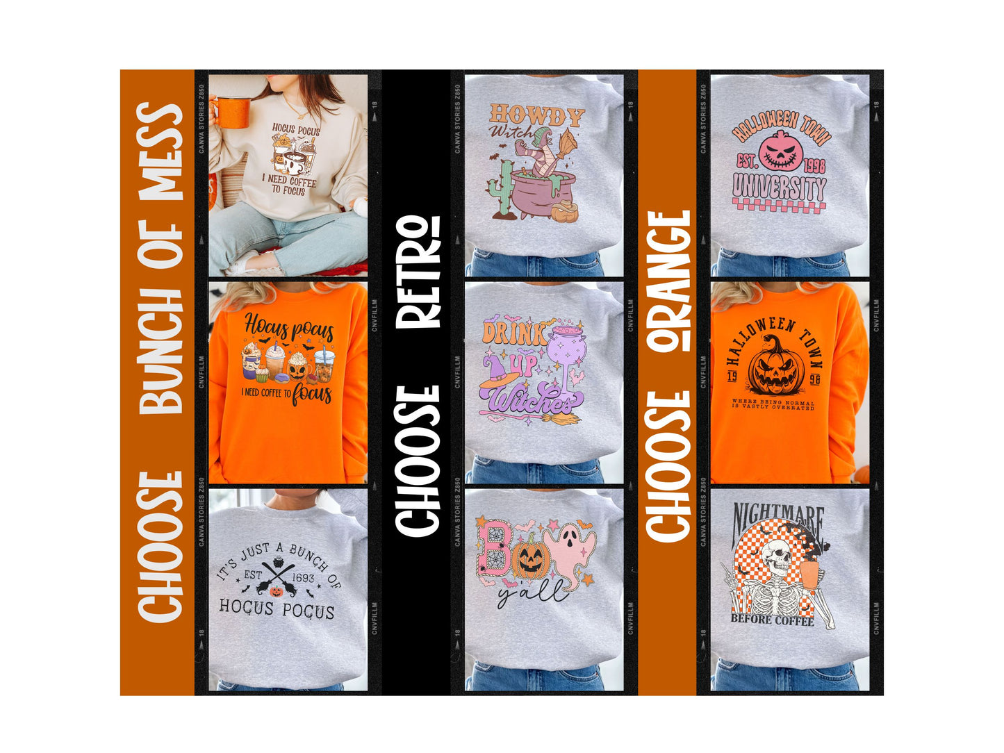 Bundle of THREE Halloween / Spooky Season Sweatshirts