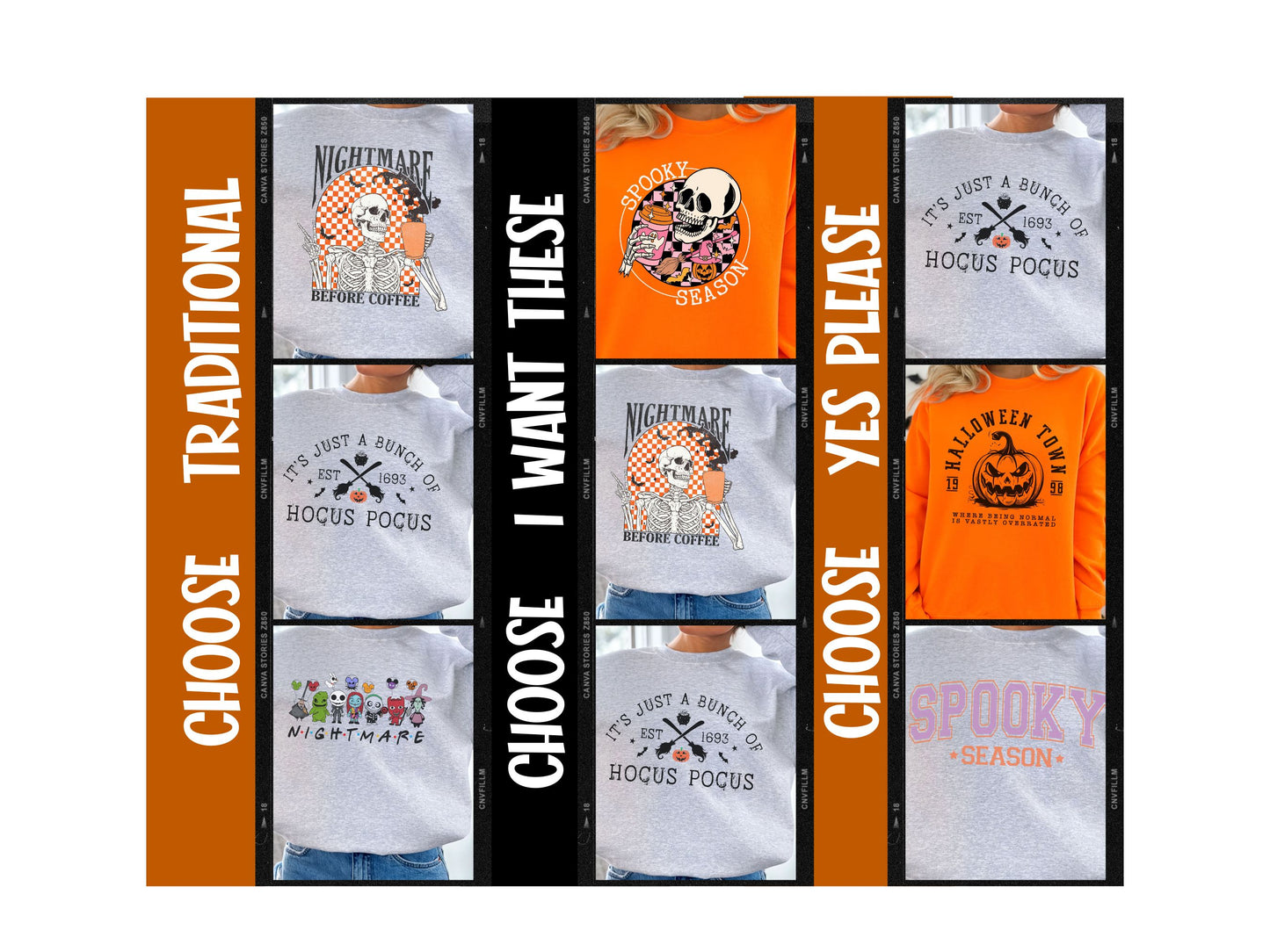 Bundle of THREE Halloween / Spooky Season Sweatshirts
