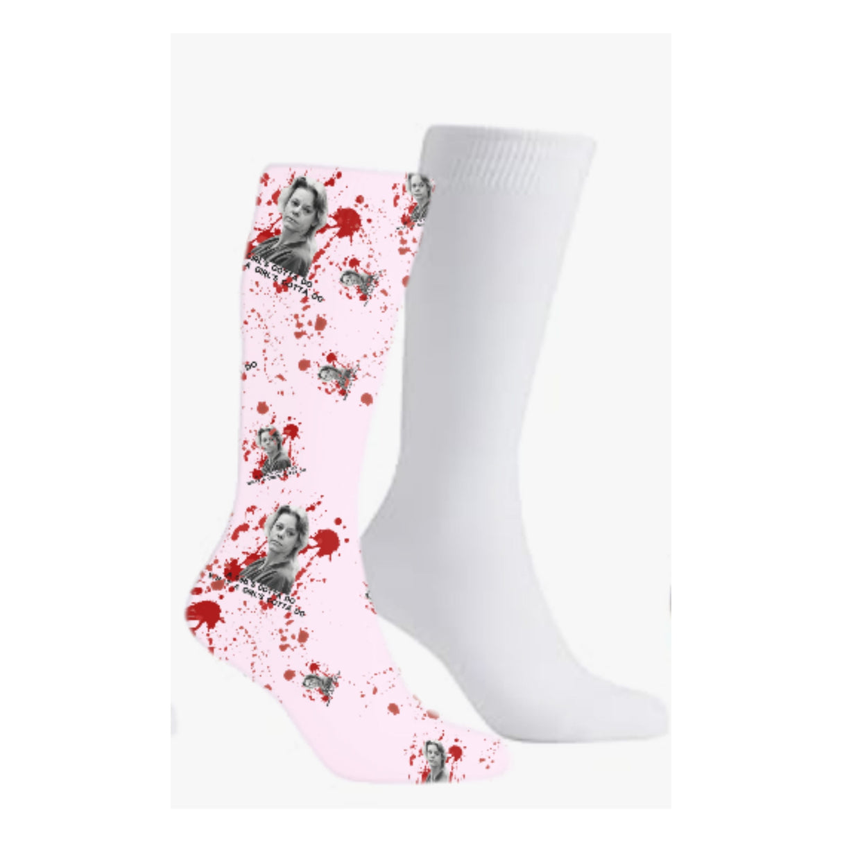 WHITE BACKGROUND SOCK *A GIRL HAS TO DO WHAT A GIRL HAS TO DO SOCKS