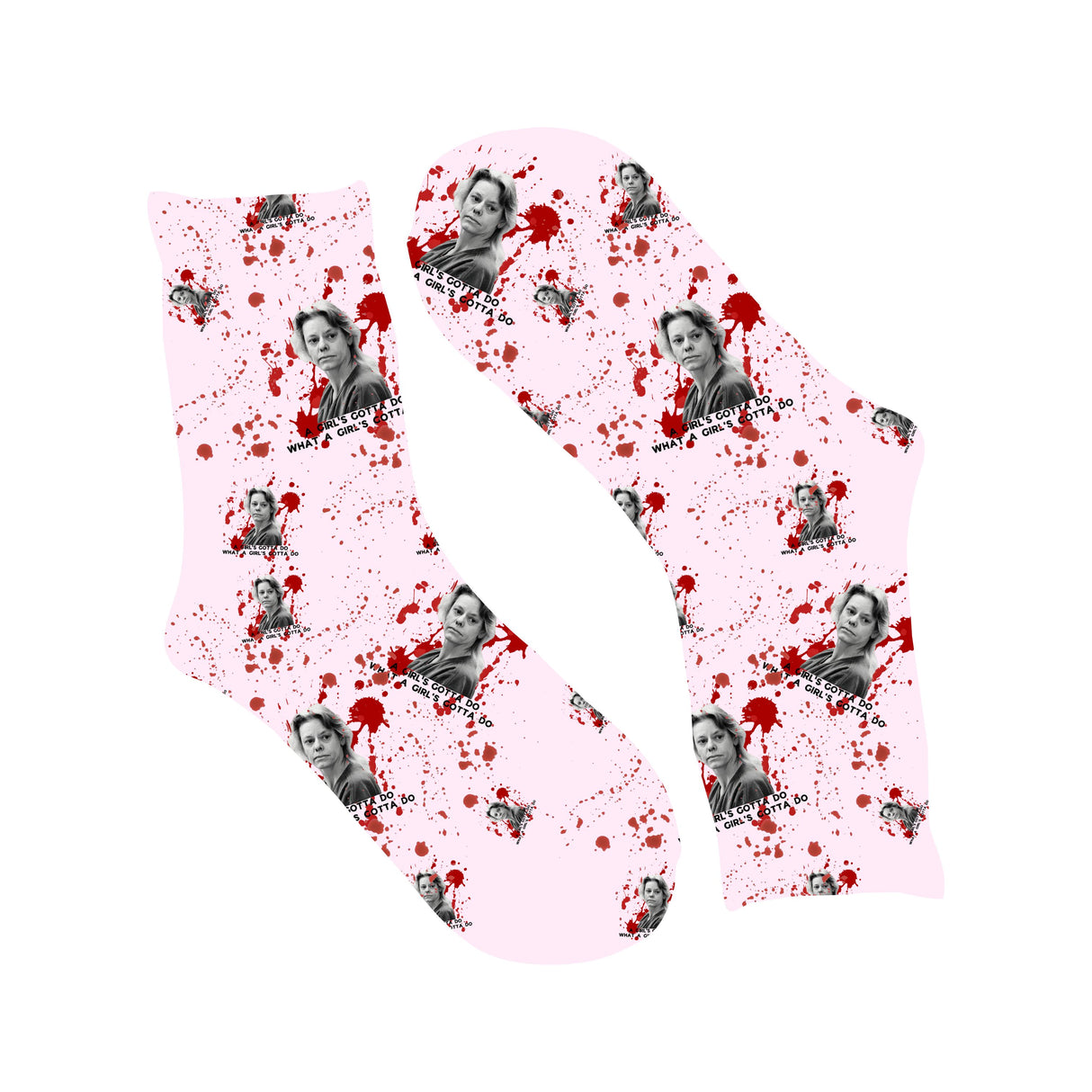 WHITE BACKGROUND SOCK *A GIRL HAS TO DO WHAT A GIRL HAS TO DO SOCKS