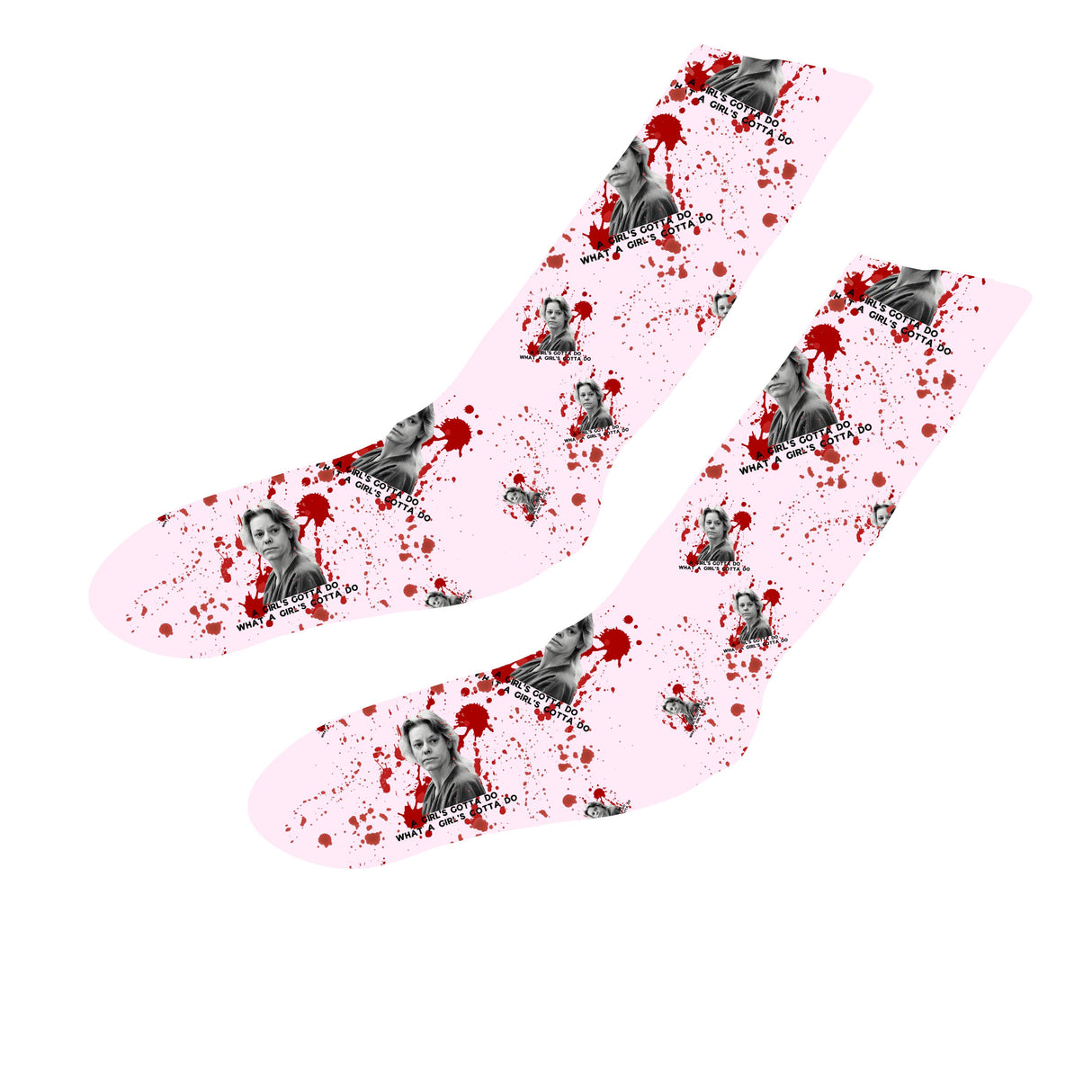 WHITE BACKGROUND SOCK *A GIRL HAS TO DO WHAT A GIRL HAS TO DO SOCKS