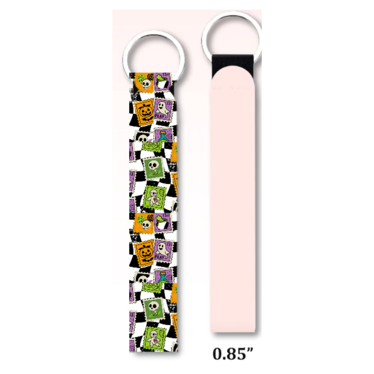 CUTE STAMP COLLECTION CHECKERED KEYCHAIN WRISTLET