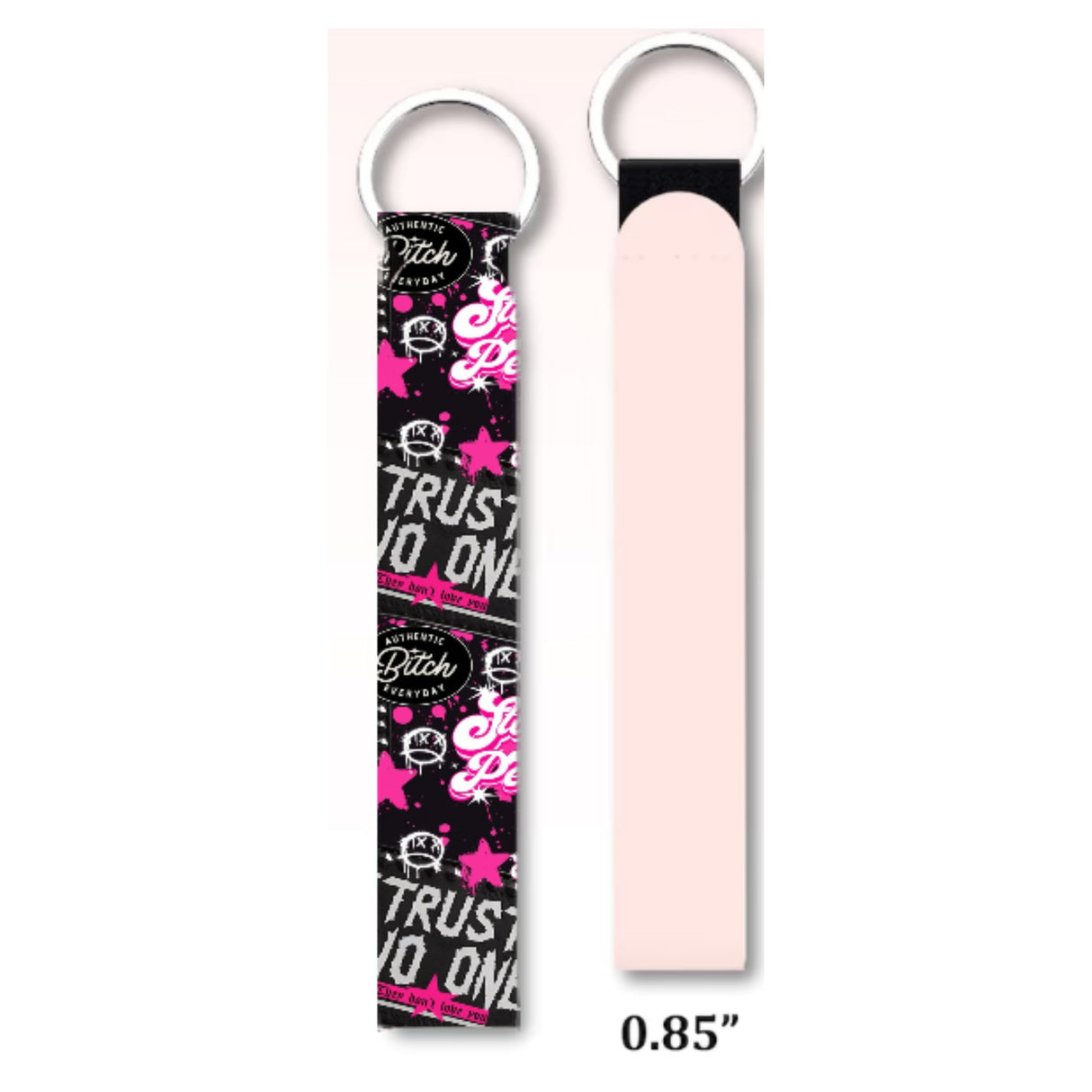 TRUST NO ONE KEYCHAIN WRISTLET