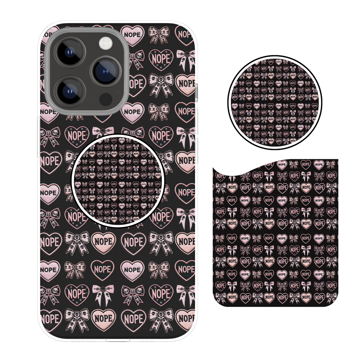 NOPE BUNDLE - PHONE CASE, POP SOCKET, CARD HOLDER