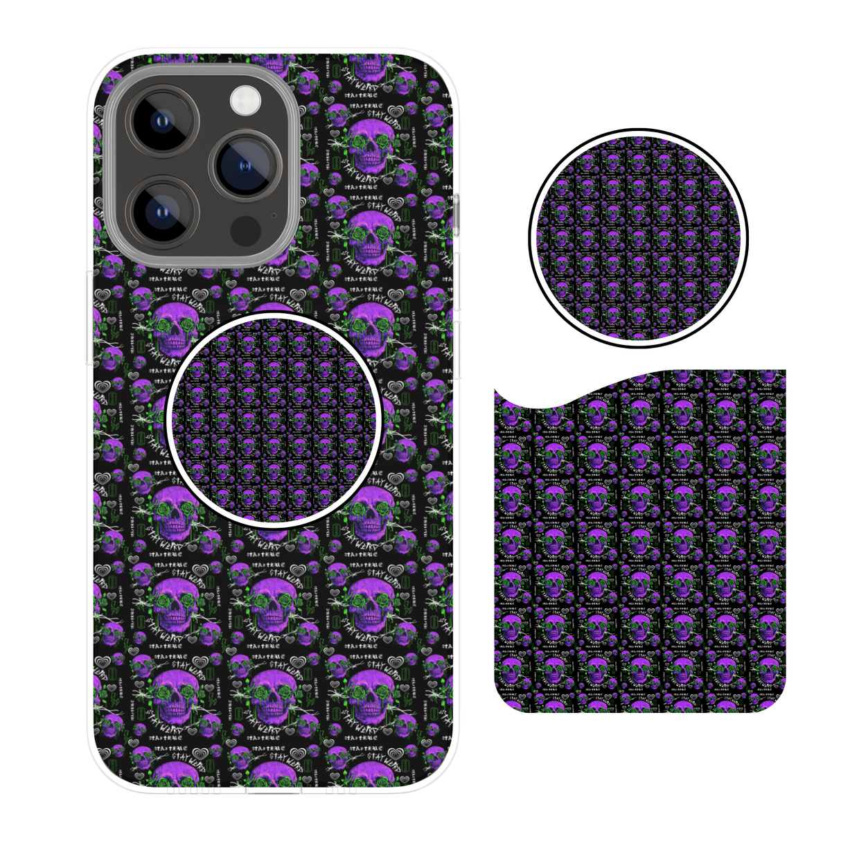 HOPE PURPLE SKULL BUNDLE - PHONE CASE, POP SOCKET, CARD HOLDER