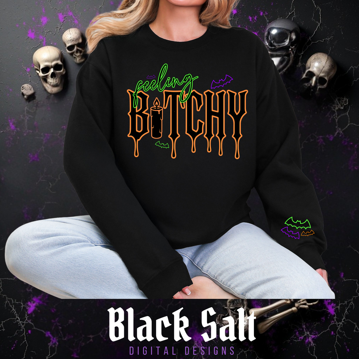 *CLEAN VERSION* FEELING B*TCHY *ORANGE FONT* WITH SLEEVE GRAPHICS