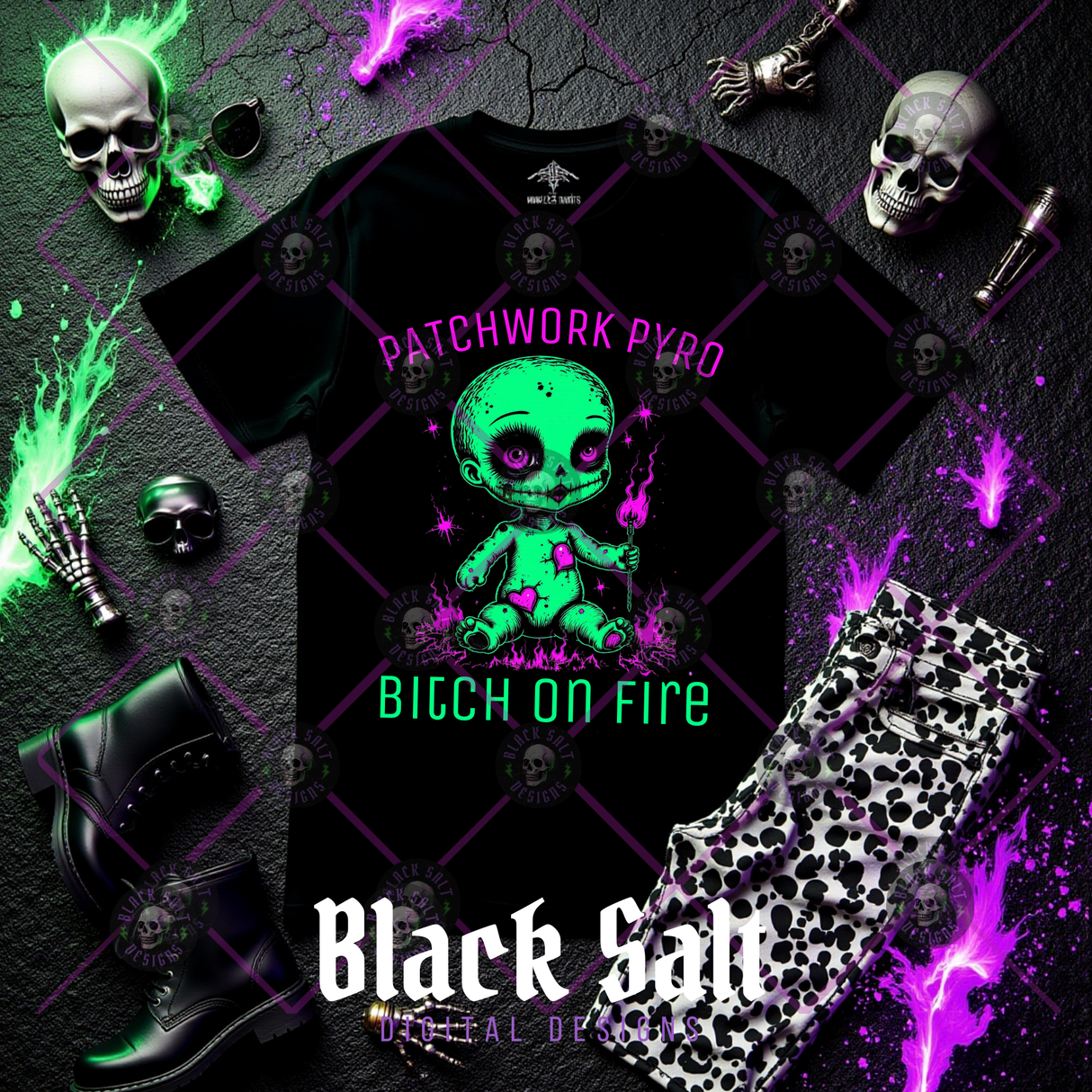 PATCHWORK PYRO BITCH ON FIRE