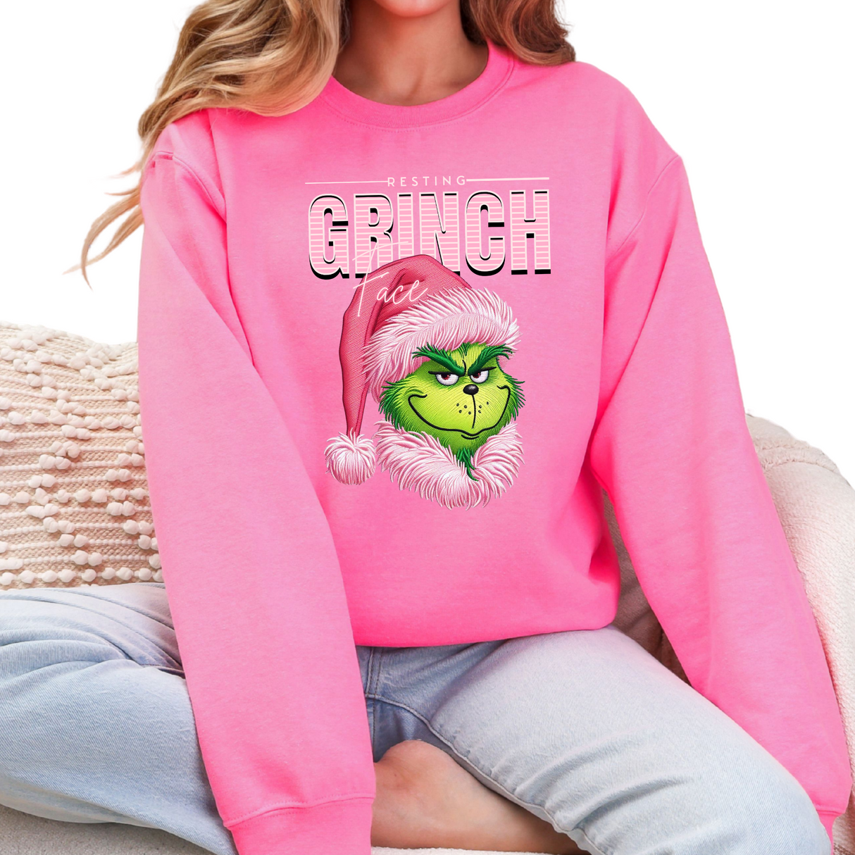 RESTING GRINCH FACE - CHARCOAL OR PINK