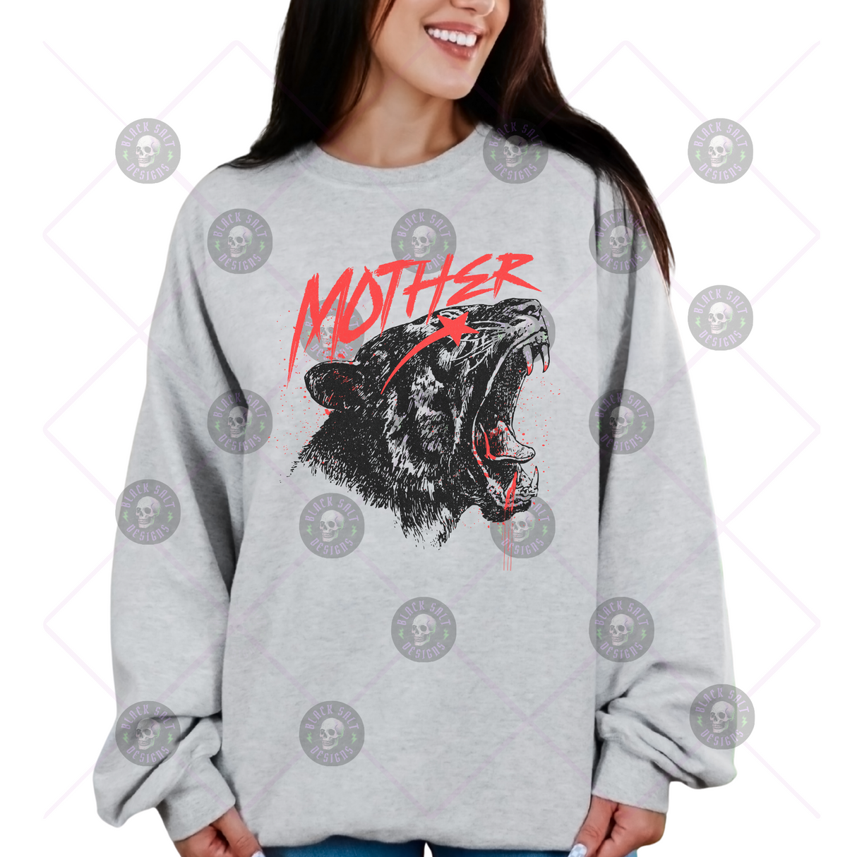 MOTHER WITH ROARING BLACK TIGER (NEW)