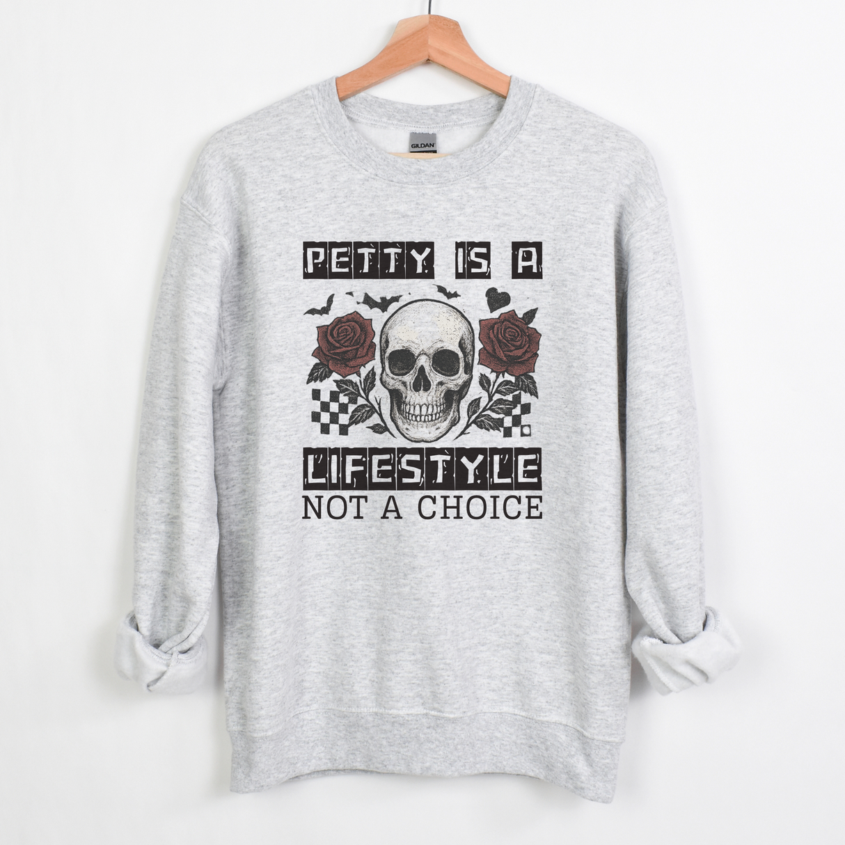PETTY IS A LIFESTYLE NOT A CHOICE MARBLED TIE DYE OR ASH SWEATSHIRT/HOODIE