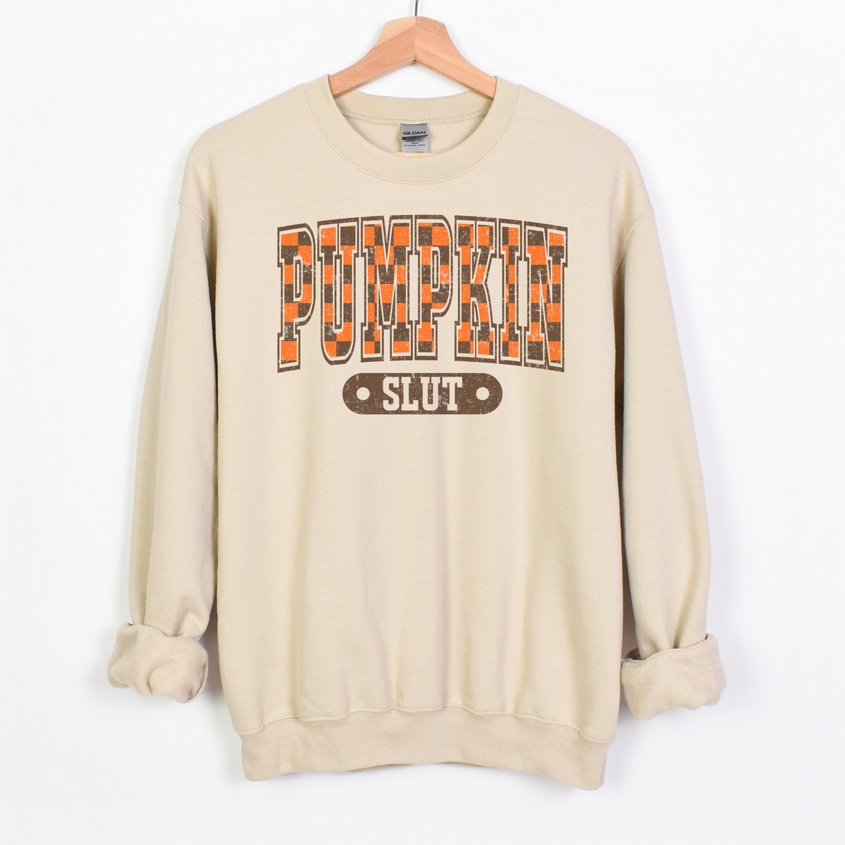 PUMPKIN SLUT MARBLED TIE DYE OR SAND SWEATSHIRT