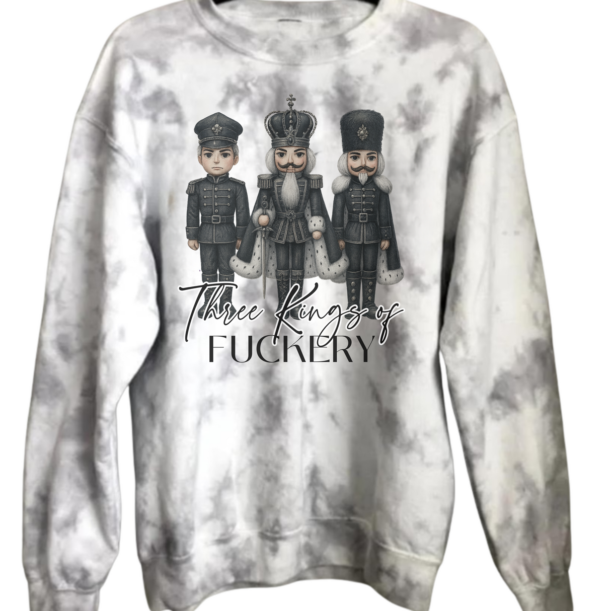 THREE KINGS OF FUCKERY PINK & GREY OR MARBLED GREY SWEATSHIRT