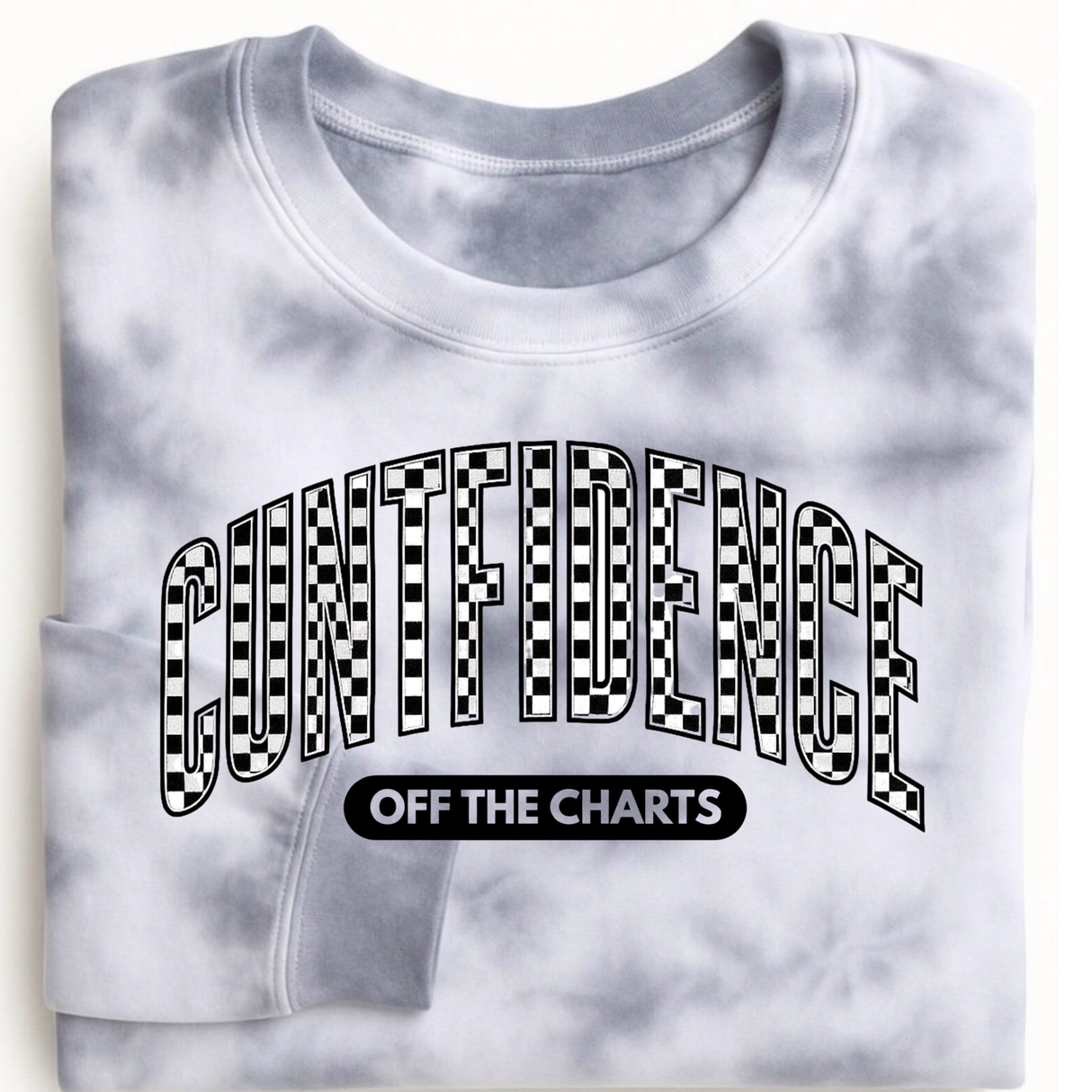 CUNTFIDENCE OFF THE CHARTS GREY MARBLE TIE DYE