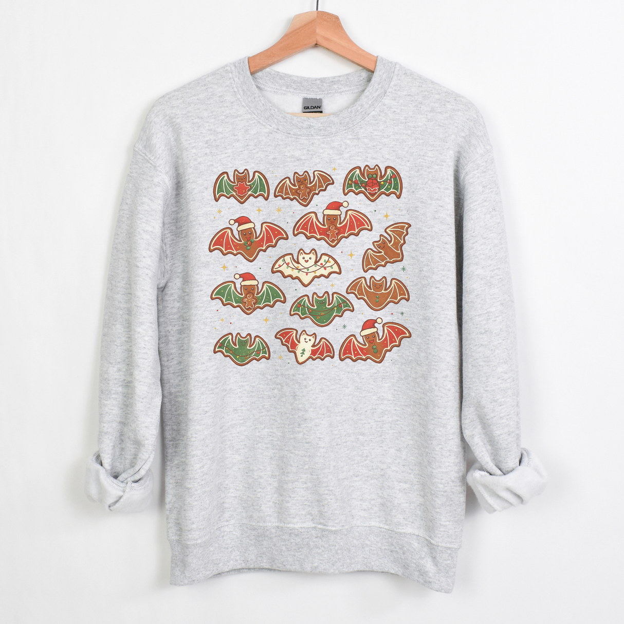 BAT GINGERBREAD COOKIE CHRISTMAS SWEATSHIRT