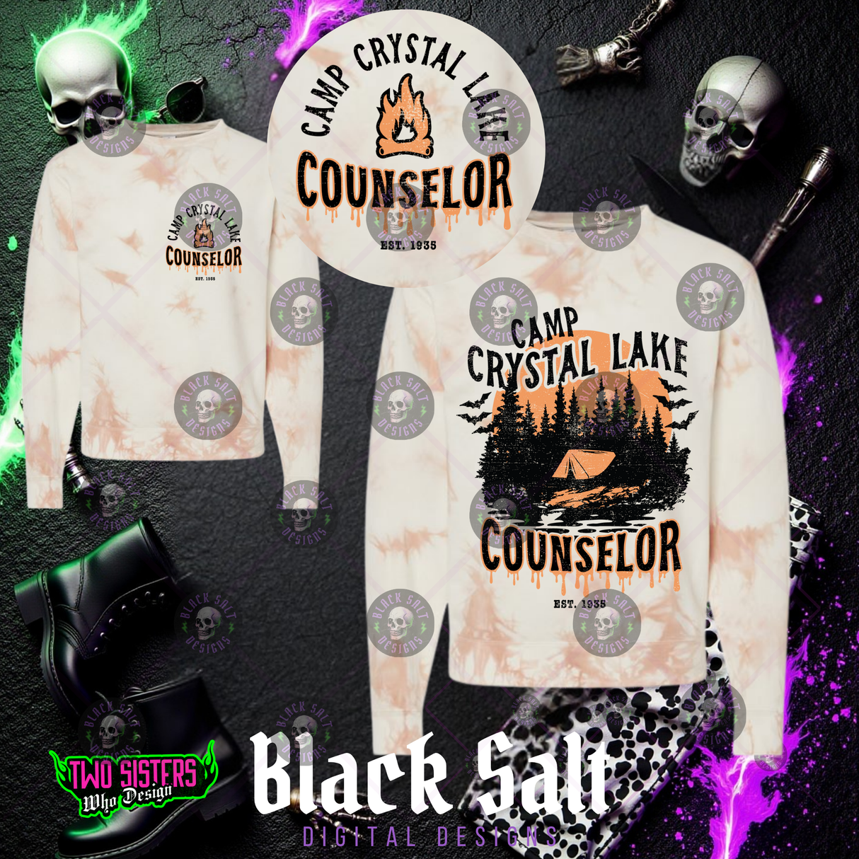 CAMP CRYSTL LAKE TIE DYE SWEATSHIRT