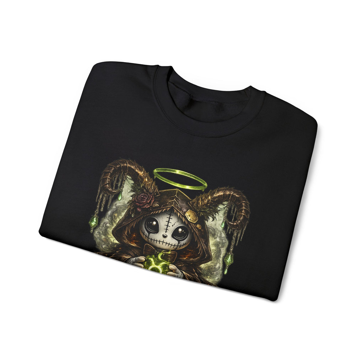 Taurus Dark Cute Goat Spirit Illustration Sweatshirt | Occult, Neon Green Zodiac