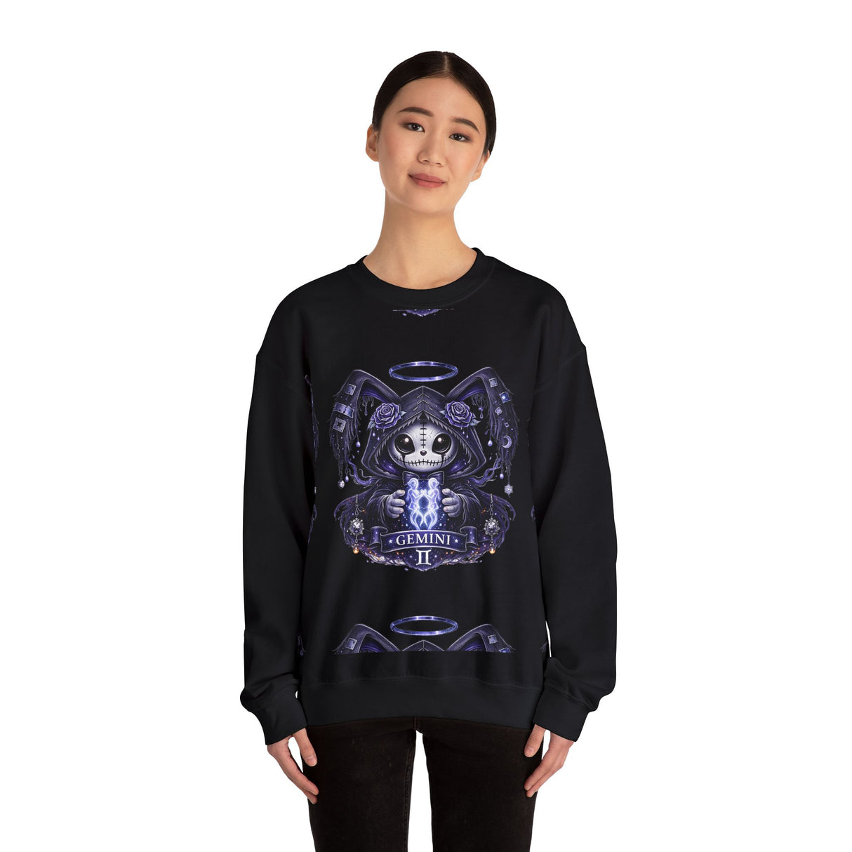 Gemini Skull Angel sweatshirt | Zodiac Twins Crewneck