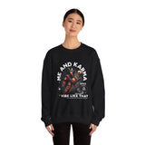 Me and Karma skull woman illustration Crewneck Sweatshirt | Vibe Like That