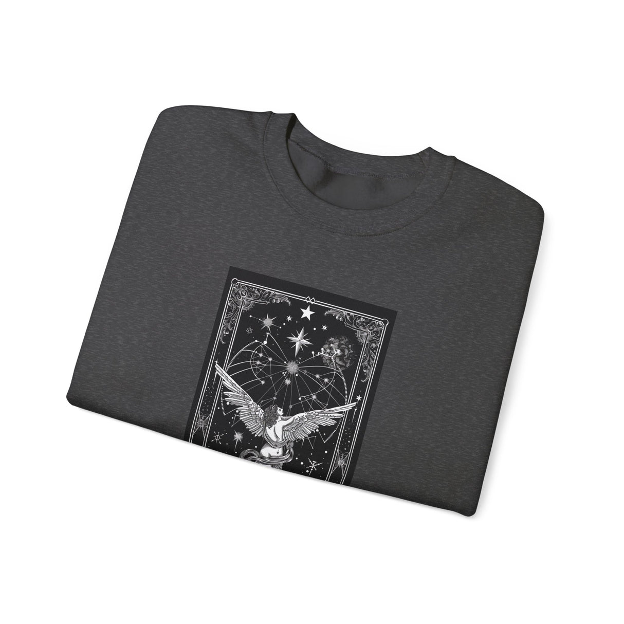 Tarot Angel Illustration Sweatshirt | Mystic Celestial Graphic Crewneck