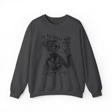 Karma Fairy Skeleton Illustration Crewneck Sweatshirt | Goth Skull Art, Boho Butterfly