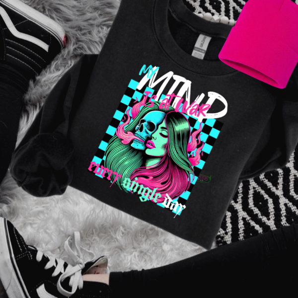 My Mind is At War, Every Single Day T-Shirt, Sweatshirt, or Hoodie | Goth, Grunge Women's Tops (Copy)