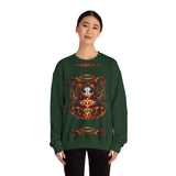 Aries Skull Mystic Illustration Sweatshirt | Zodiac Ram, Dark Angel Halo