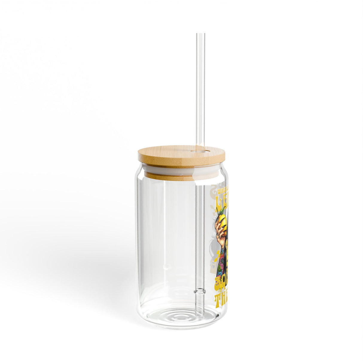 *EXCLUSIVE* WHEN LIFE GIVES YOU LEMONS, SQUEEZE THEM INTO SOMEONE'S EYES - Motivational Sipper Glass - 16oz with Tattoo-Inspired Design