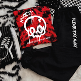 **COMPLETE SET**Anxiety, So Sick of Losing My Mind & Please Stay Away Red & Black Tie Dye Sweatpant Set