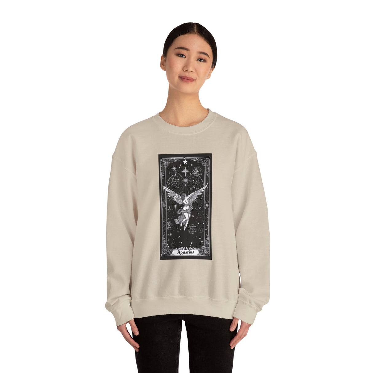 Tarot Angel Illustration Sweatshirt | Mystic Celestial Graphic Crewneck