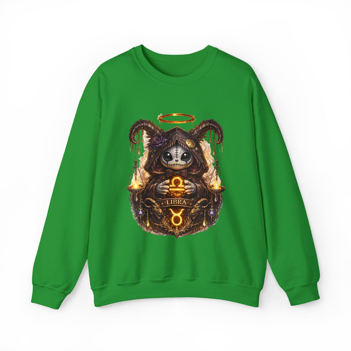 Libra Zodiac Sign | Cute Demon Bunny with Zodiac Symbols Sweatshirt | Astrology Pagan Goth