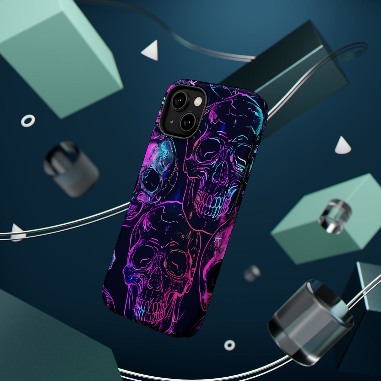 Neon Skull TWO -  Magnetic Tough Cases - Edgy Phone Protection for Bold Style