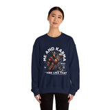 Me and Karma skull woman illustration Crewneck Sweatshirt | Vibe Like That