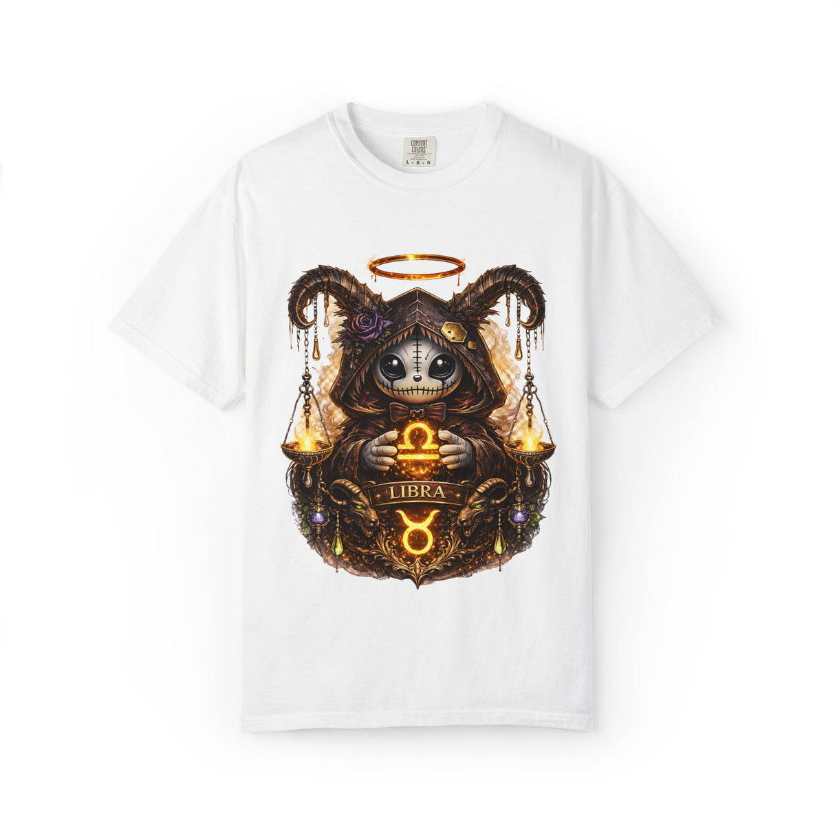 Libra Demon Cat zodiac scales T-Shirt | Astrology spooky occult tee