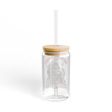 *EXCLUSIVE* NOT ALL WHO WANDER ARE LOST - SOME ARE GATHERING CRYSTALS - Sipper Glass - 16oz with Tattoo-Inspired Design